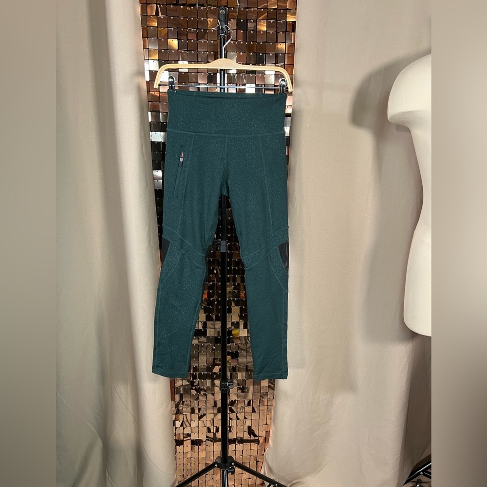 Nanette Leopore Emerald Animal Print Leggings with Mesh Details Size XS